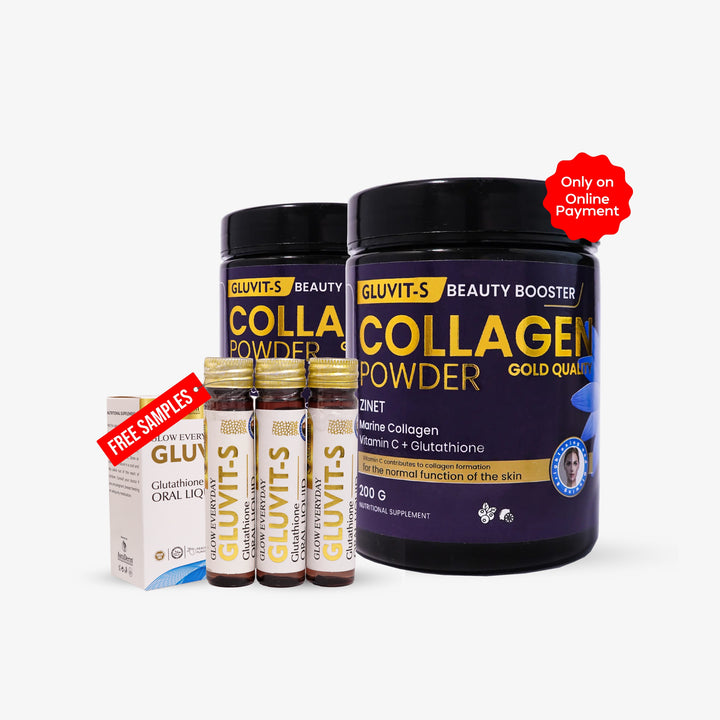 Buy 2 Gluvit-s Marine Collagen Powder Boxes Get Free Glutathione Shots Sample