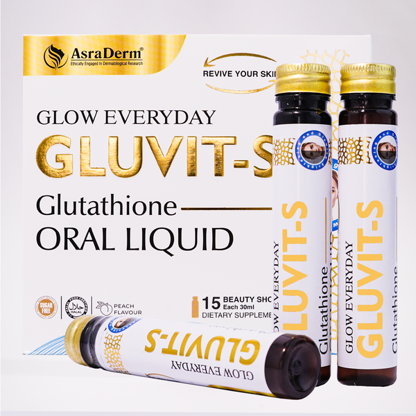 Gluvit-S Glutathione Oral Liquid: For Clear, Radiant, Brighter Skin & Reduce Wrinkles