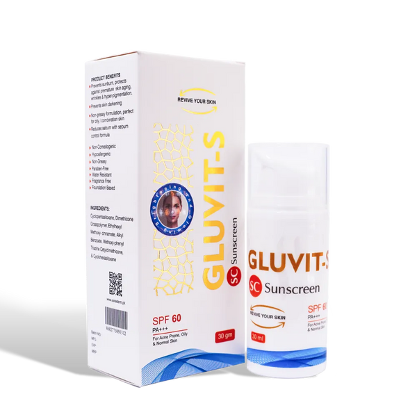 Best sunscreen in Pakistan | Gluvit-S Sunscreen SPF 60