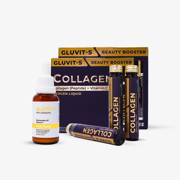 Gluvit S Collagen & Anti-Acne Serum Bundle: Fight Breakouts & Boost Beauty