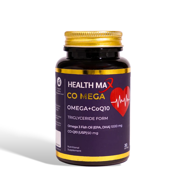 Health Max CO-Mega with Omega-3 Fish oil, EPA, DHA, Coenzyme Q10