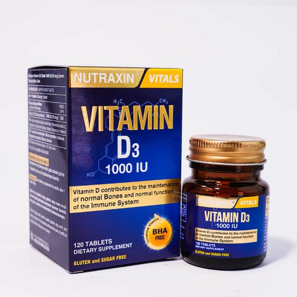 Nutraxin Vitamin D3 1000 IU | 120 Tablets - Support Bone Health