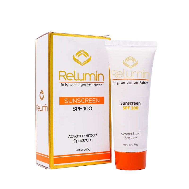 Relumin Sunscreen SPF 100: Advanced Broad Spectrum Protection, no white cast