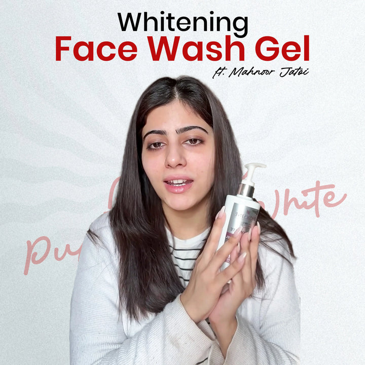 Bioxsine pure & white whitening face wash gel review by Influencer Mahnoor Jatoi