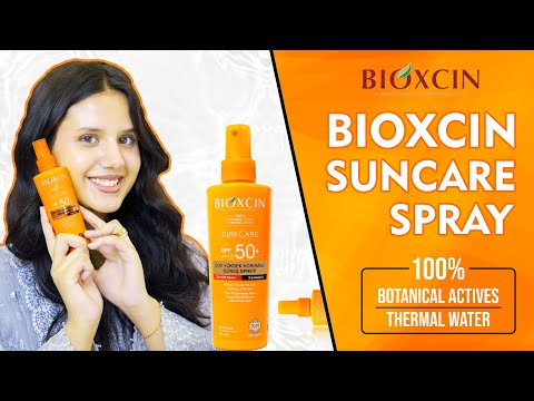 Influencer Laraib recommending Bioxcin Suncare spray SPF 50+ 